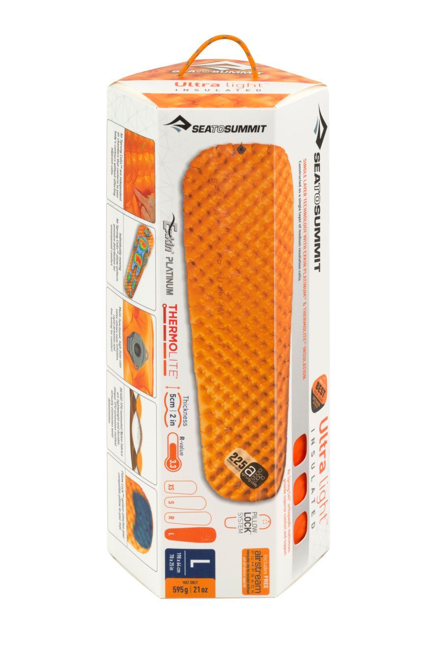 Надувний килимок Sea to Summit UltraLight Insulated Mat 2020, 198х64х5см, Orange (STS AMULINS_L) - 3 - Robinzon.ua