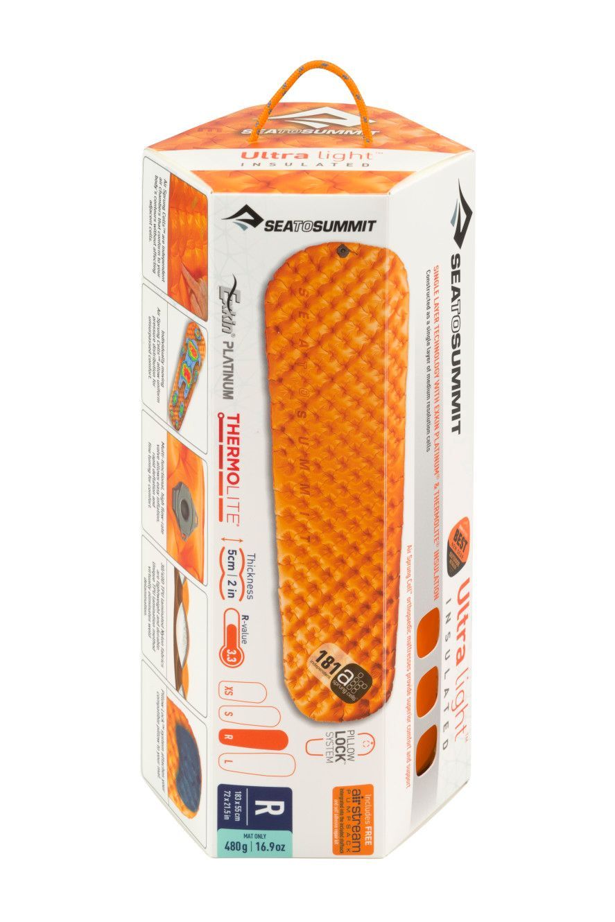 Надувний килимок Sea to Summit UltraLight Insulated Mat 2020, 183х55х5см, Orange (STS AMULINS_R) - 3 - Robinzon.ua