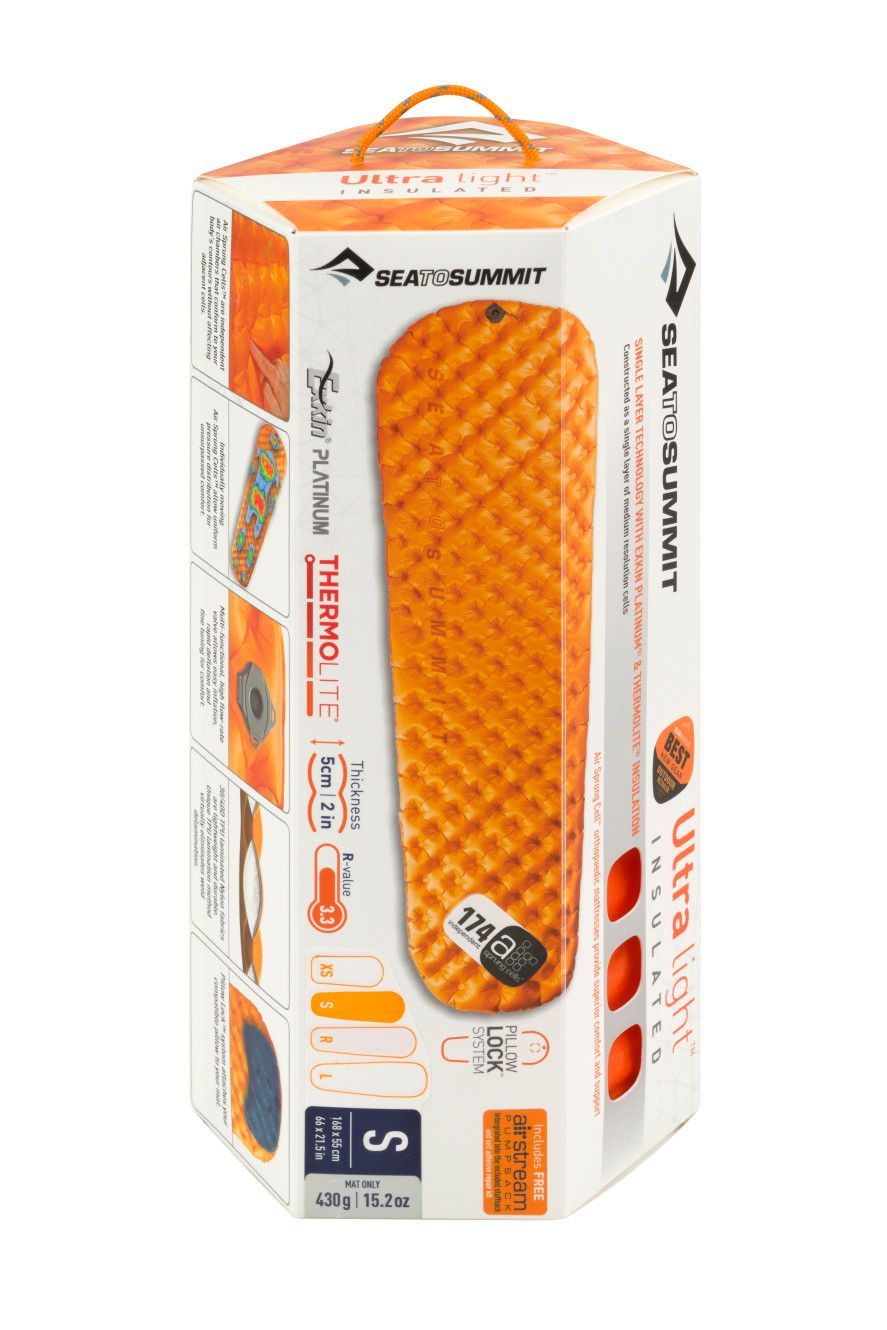 Надувний килимок Sea to Summit UltraLight Insulated Mat 2020, 168х55х5см, Orange (STS AMULINS_S) - 3 - Robinzon.ua