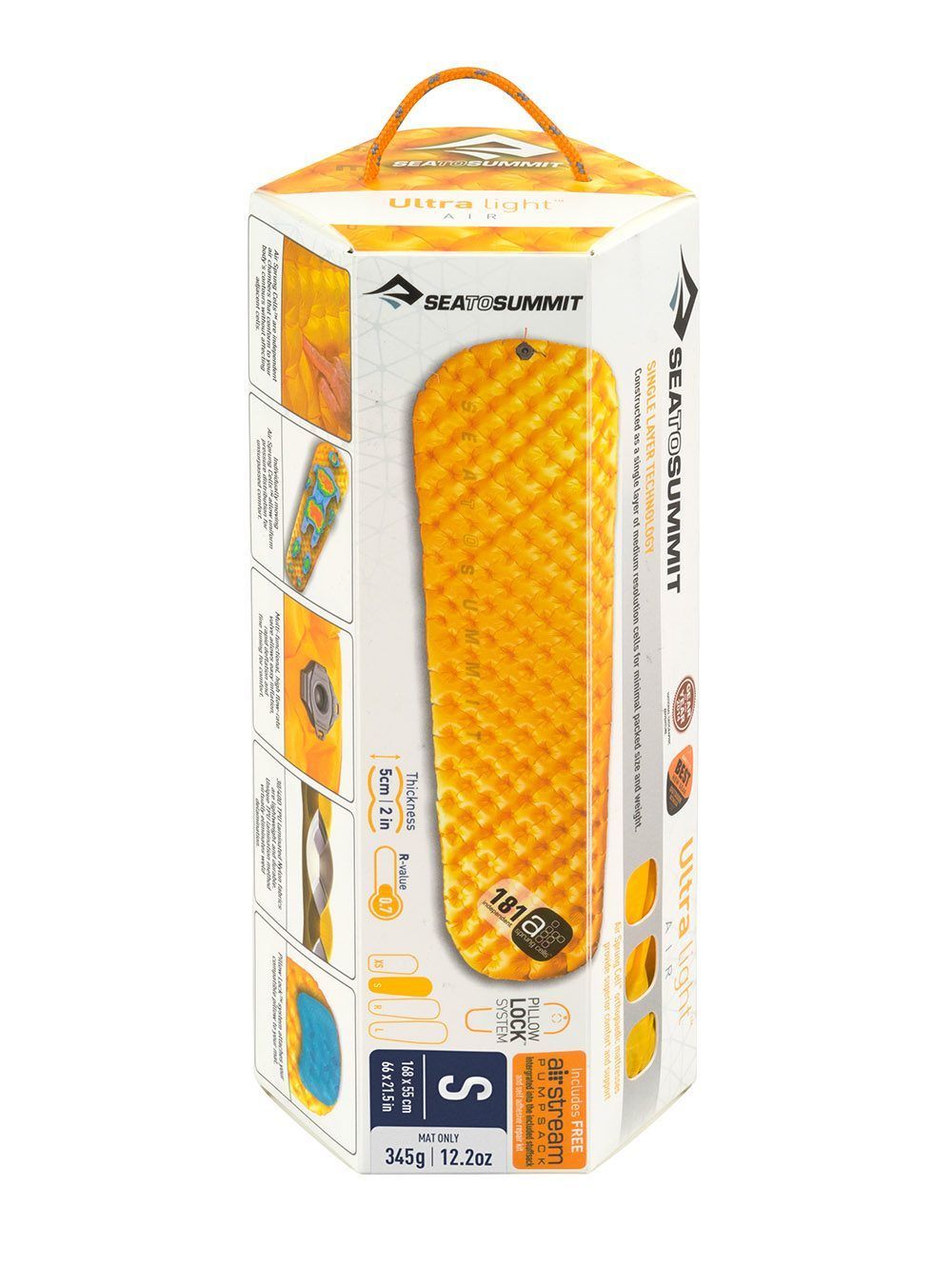 Надувний килимок Sea to Summit UltraLight Mat, 168х55х5см, Yellow (STS AMULSAS) - 4 - Robinzon.ua
