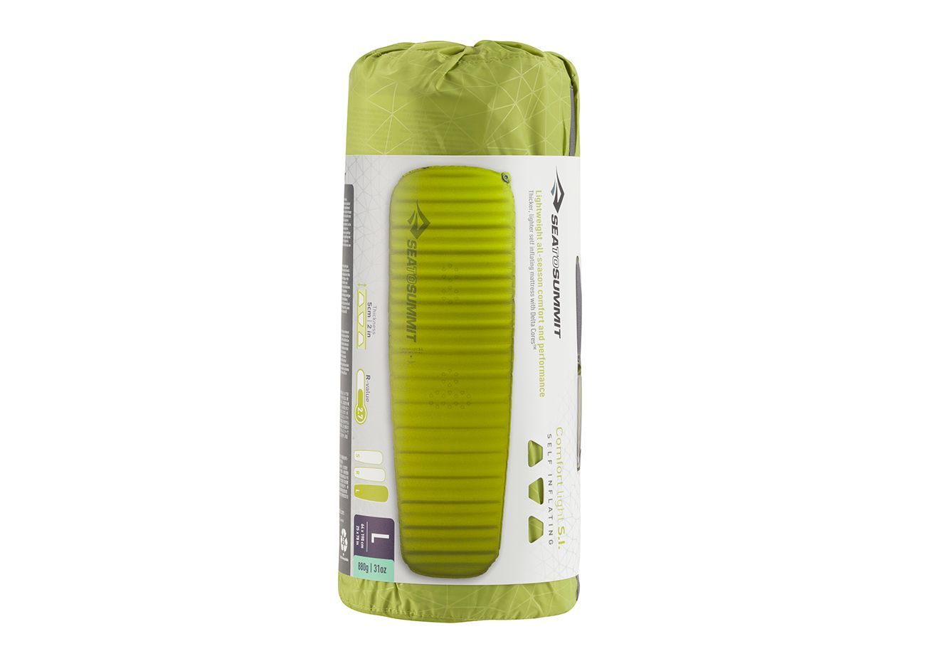 Самонадувающийся коврик Sea to Summit Comfort Light Mat, 198х64х5см, Green (STS AMSICLL) - 2 - Robinzon.ua