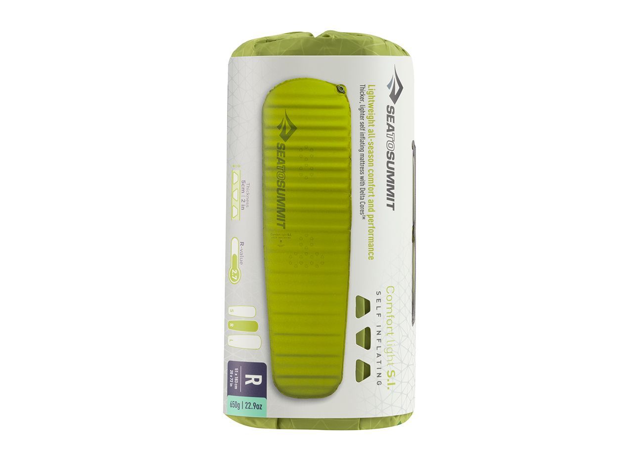 Самонадувний килимок Sea to Summit Comfort Light Mat, 183х51х5см, Green (STS AMSICLR) - 2 - Robinzon.ua