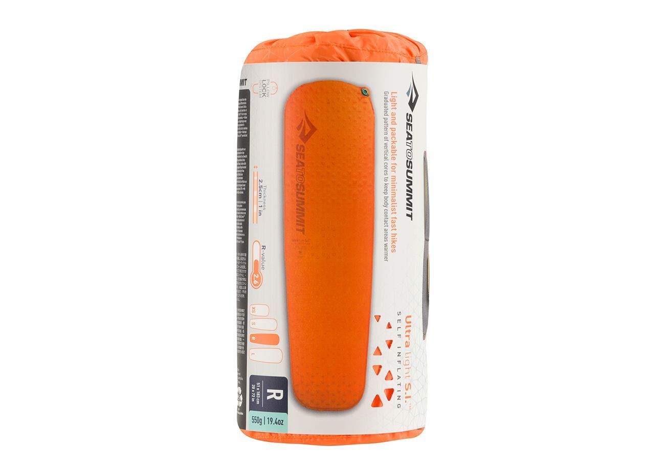 Самонадувний килимок Sea to Summit UltraLight Mat, 183х51х2.5см, Orange (STS AMSIULR) - 3 - Robinzon.ua