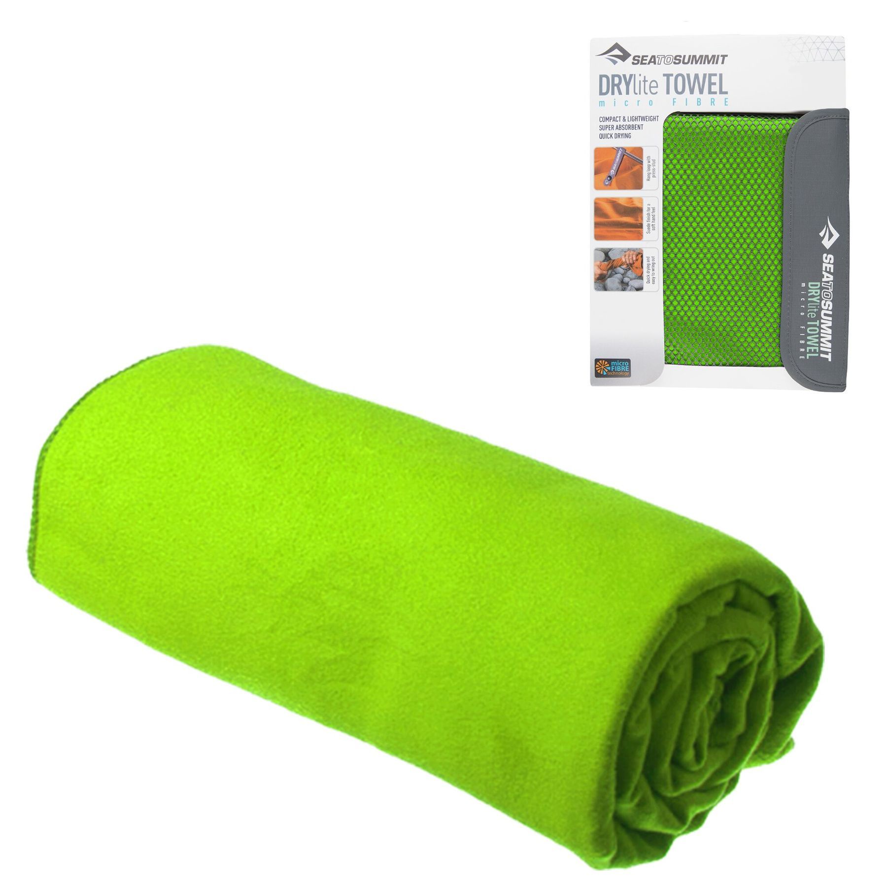 Рушник з мікрофібри DryLite Towel, XL - 75х150см, Lime від Sea to Summit (STS ADRYAXLLI) - Robinzon.ua