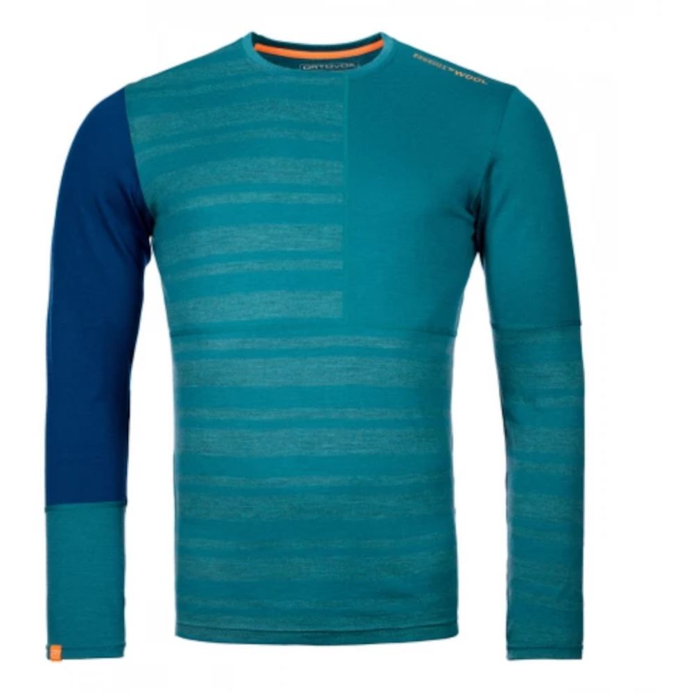 Термофутболка чоловіча Ortovox 185 Rock'n'wool Long Sleeve M, pacific green, S (4251422586740) - Robinzon.ua