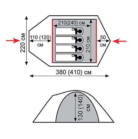 Намет Tramp Mountain 4 (V2) - 2 - Robinzon.ua