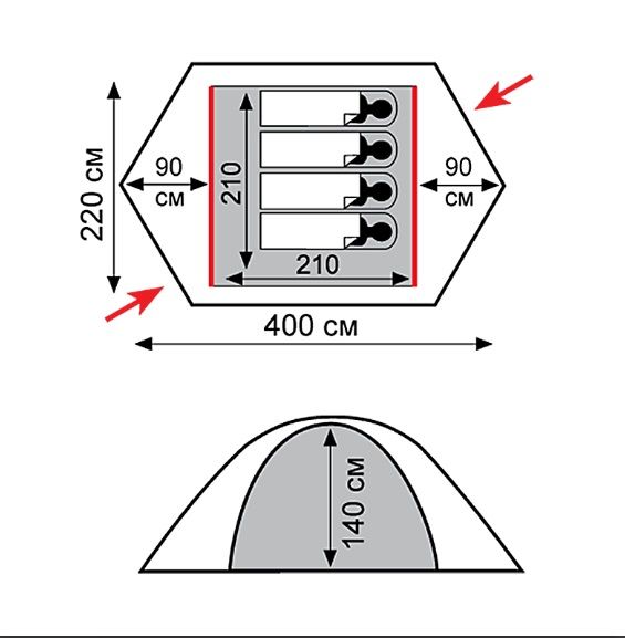 Намет Tramp ROCK 4 (V2) - 2 - Robinzon.ua