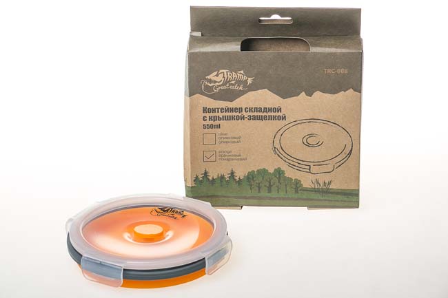 Контейнер складаний з кришкою-кліпсою Tramp (800ml) orange TRC-087-orange - 2 - Robinzon.ua