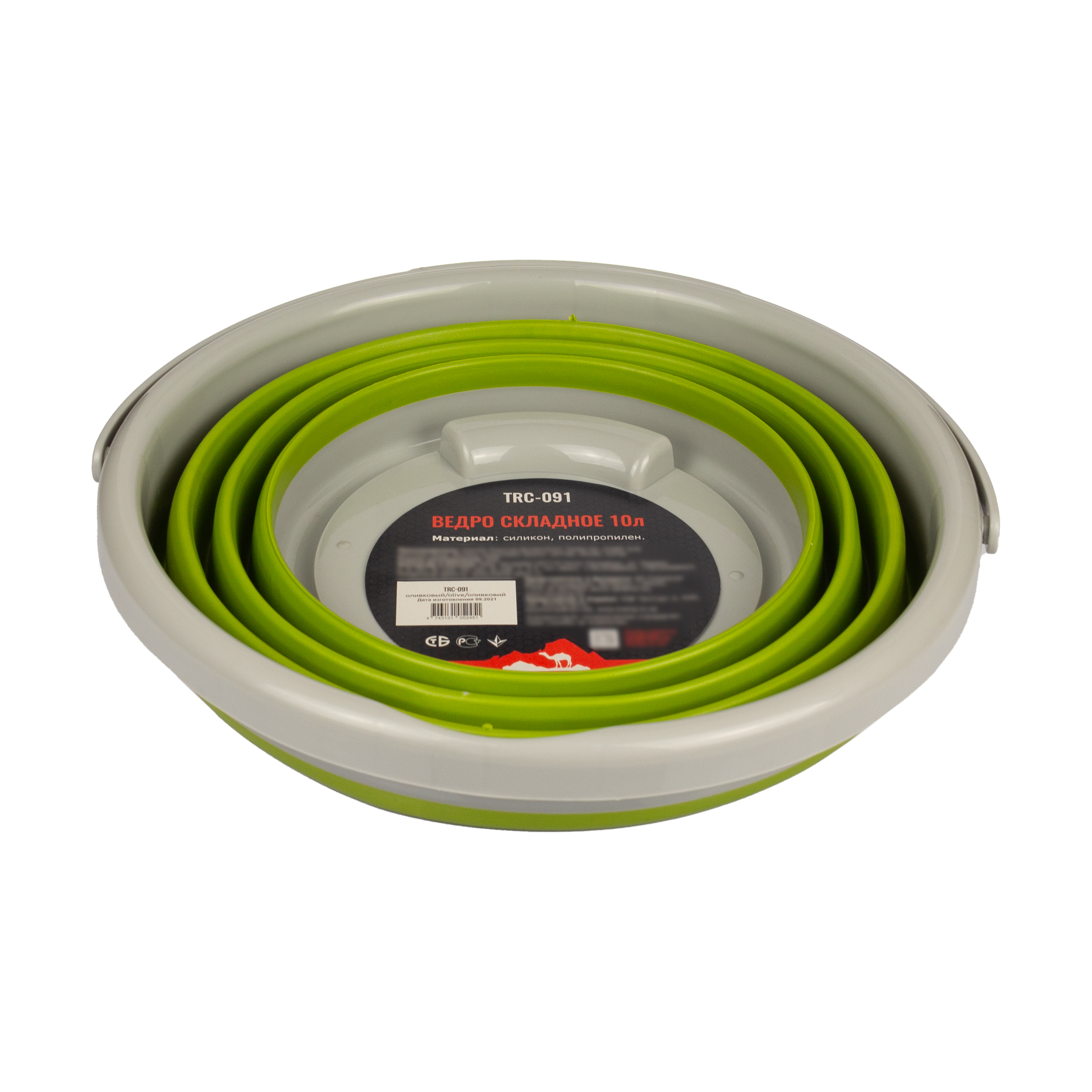 Ведро складное силиконовое Tramp 10L olive TRC-091-olive - 2 - Robinzon.ua