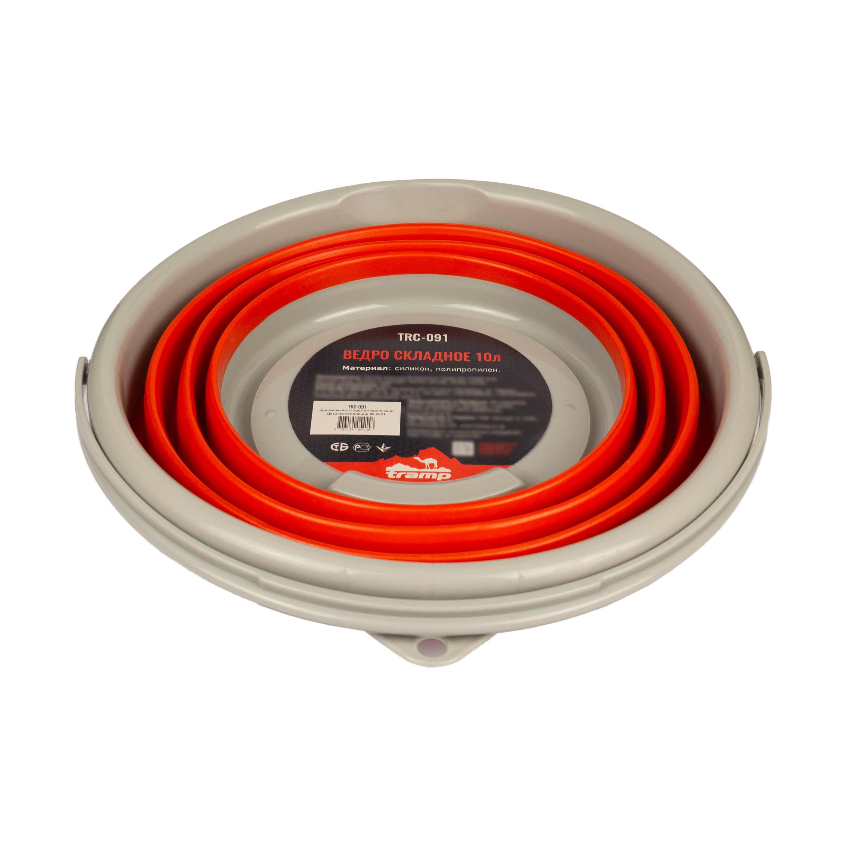 Ведро складное силиконовое Tramp 10L orange TRC-091-orange - 2 - Robinzon.ua