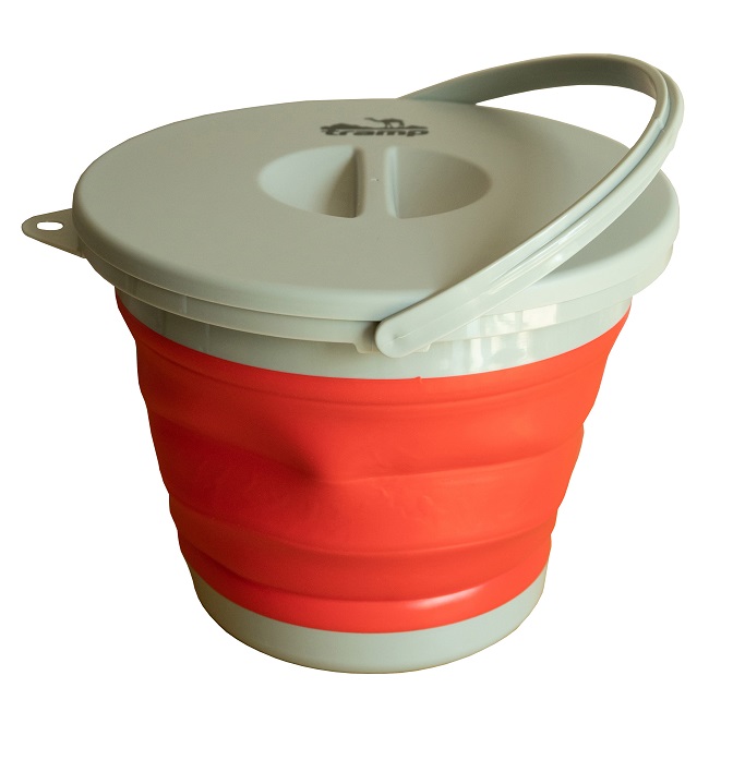 Відро TRAMP складане силіконове з кришкою 5л терракотове TRC-127 - 3 - Robinzon.ua
