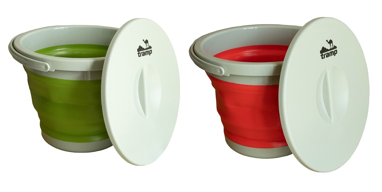 Відро TRAMP складане силіконове з кришкою 5л терракотове TRC-127 - 4 - Robinzon.ua