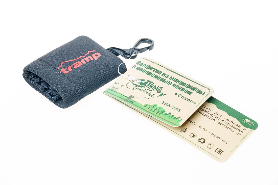 Салфетка   с неопреновым чехлом и пластиковым Карабіном Tramp TRA-255 - 1 - Robinzon.ua