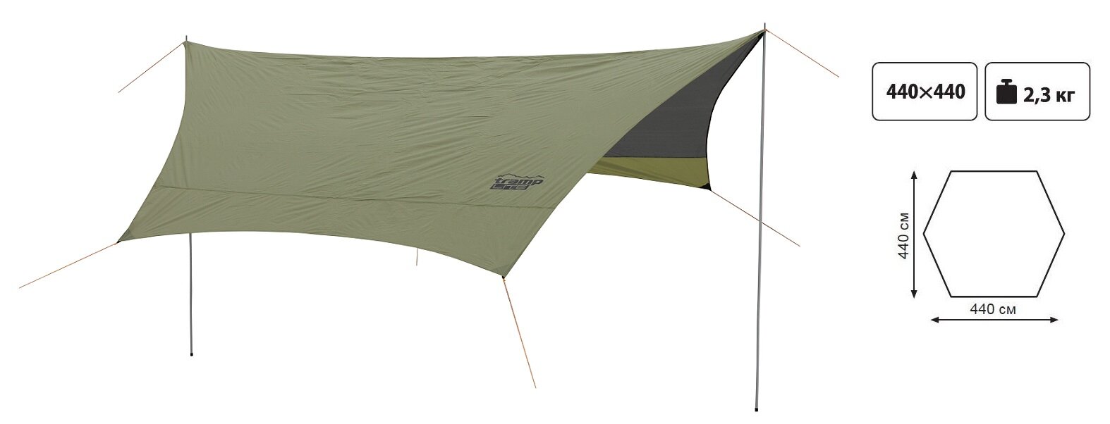 Палатка со стойками Tramp Lite Tent green UTLT-034 - 1 - Robinzon.ua