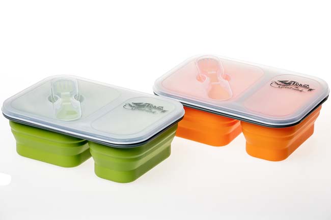 Контейнер силіконовий на 2 відділення Tramp (900ml) з ложкою-виделкою olive UTRC-090-olive - 7 - Robinzon.ua