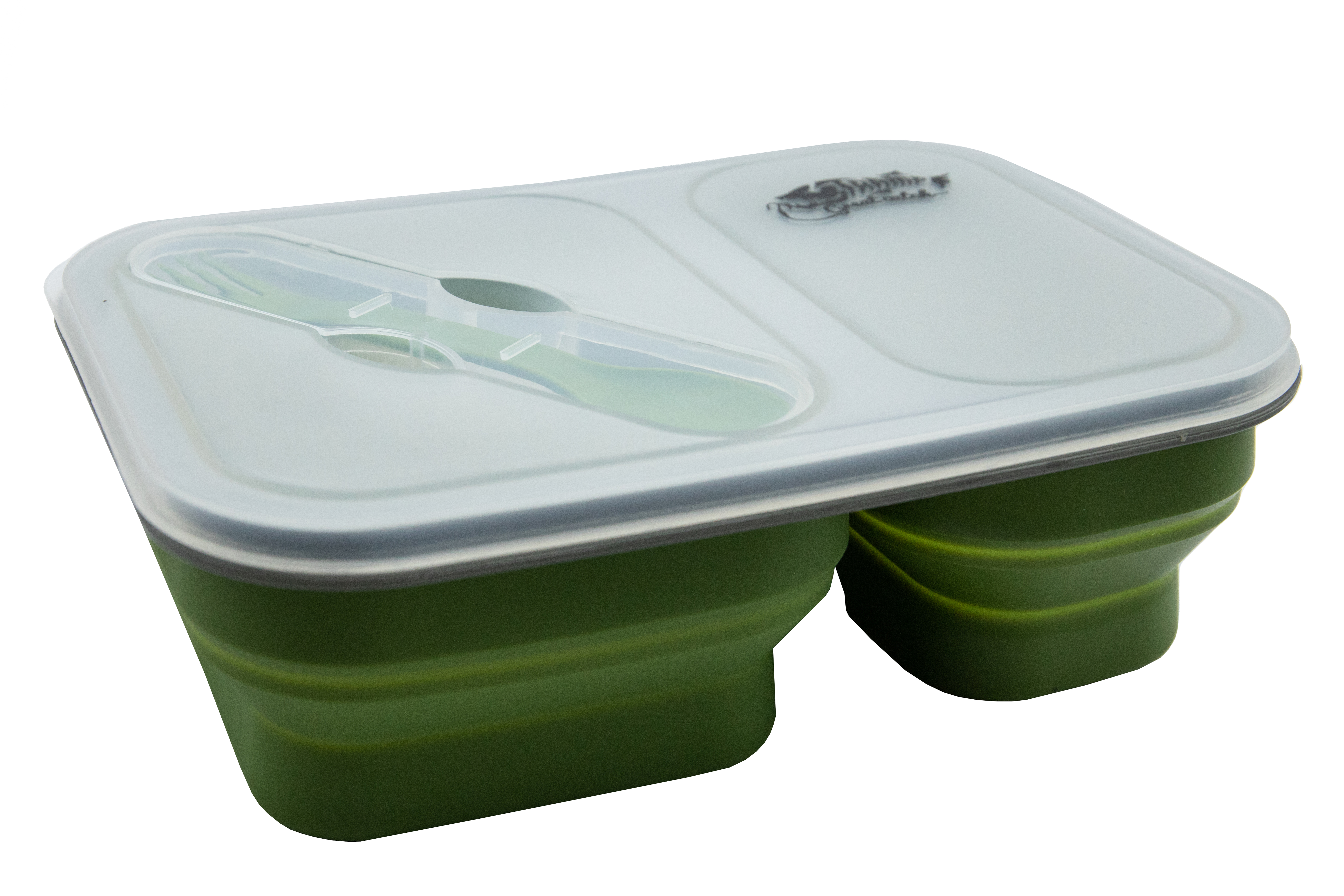 Контейнер силіконовий на 2 відділення Tramp (900ml) з ложкою-виделкою olive UTRC-090-olive - 4 - Robinzon.ua