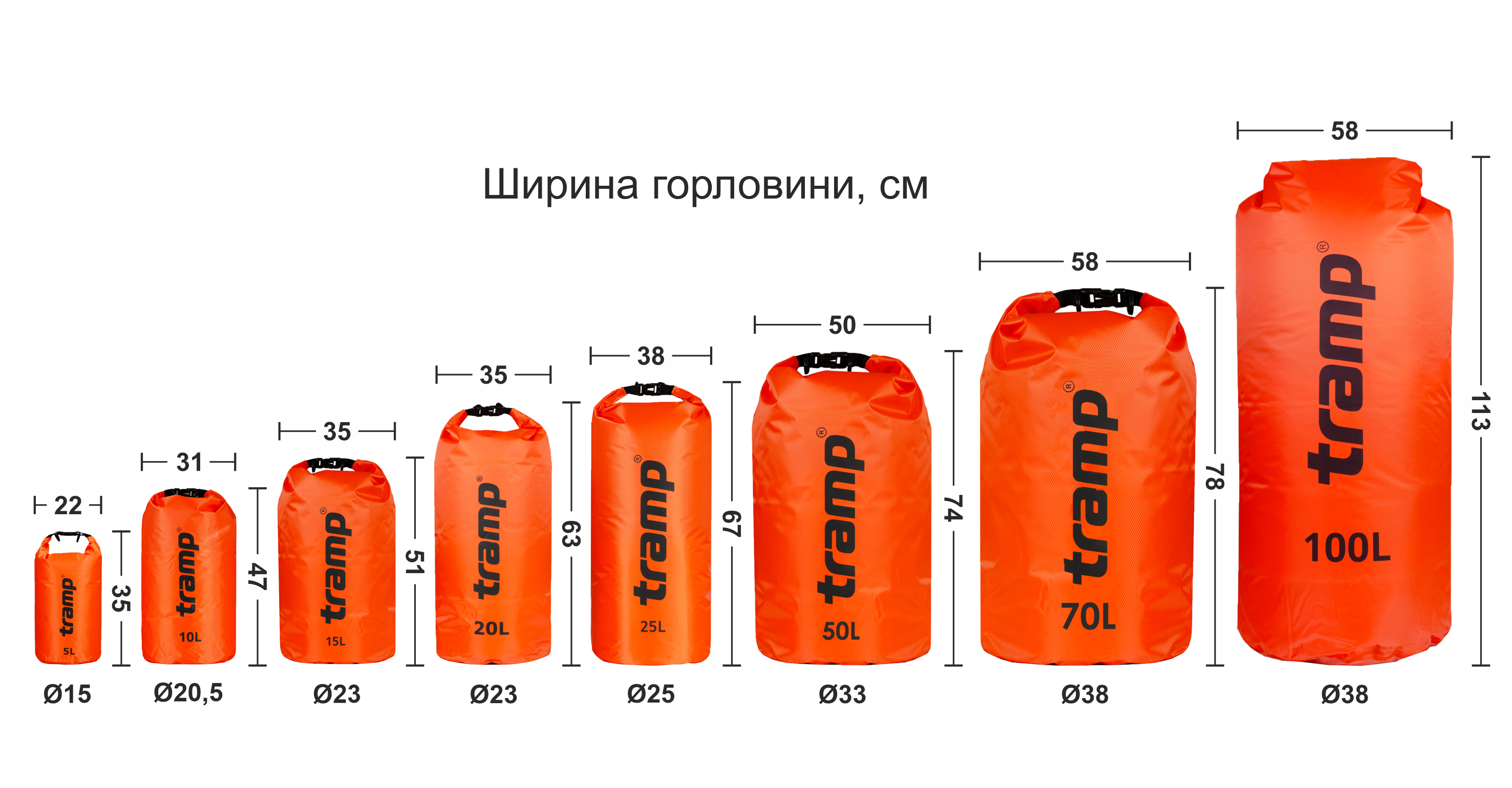 Гермомішок TRAMP PVC Diamond Ripstop 25л UTRA-118-orange - 1 - Robinzon.ua