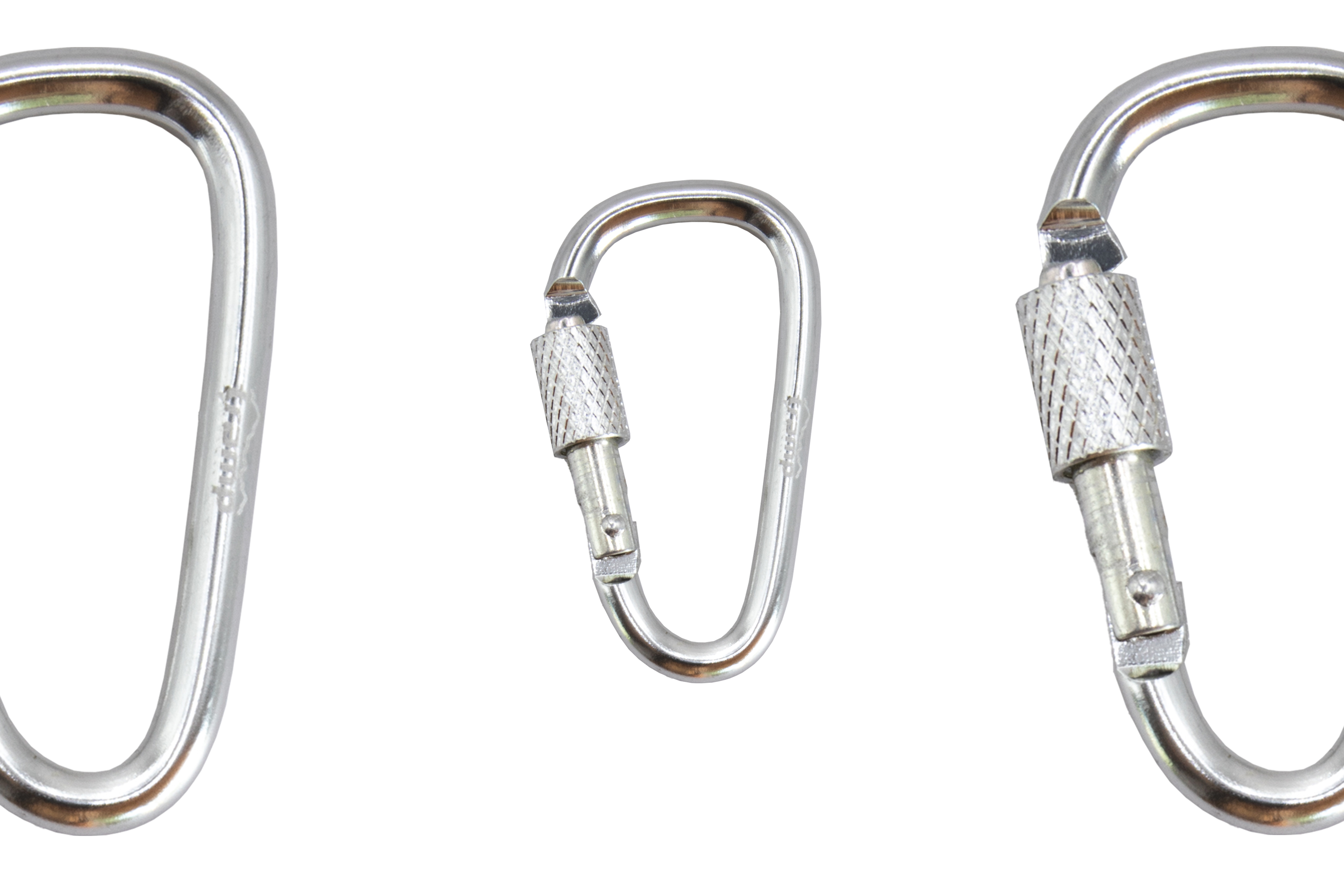 Карабин Tramp алюминиевый, 5 см, с муфтой, серебристый UTRA-299-silver - 2 - Robinzon.ua