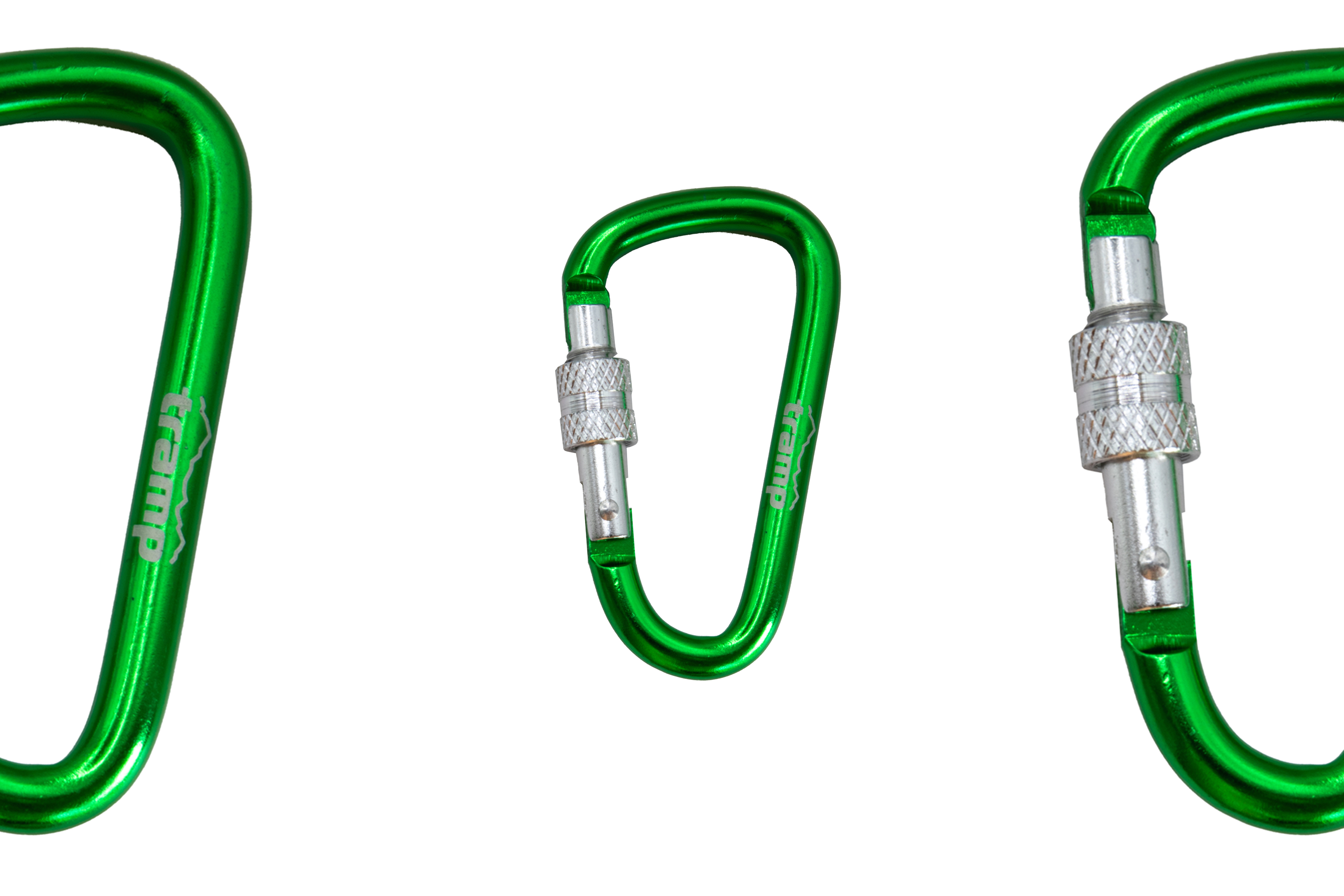 Карабин Tramp алюминиевый, размер 7 см, с муфтой, зеленый UTRA-302-green - 2 - Robinzon.ua