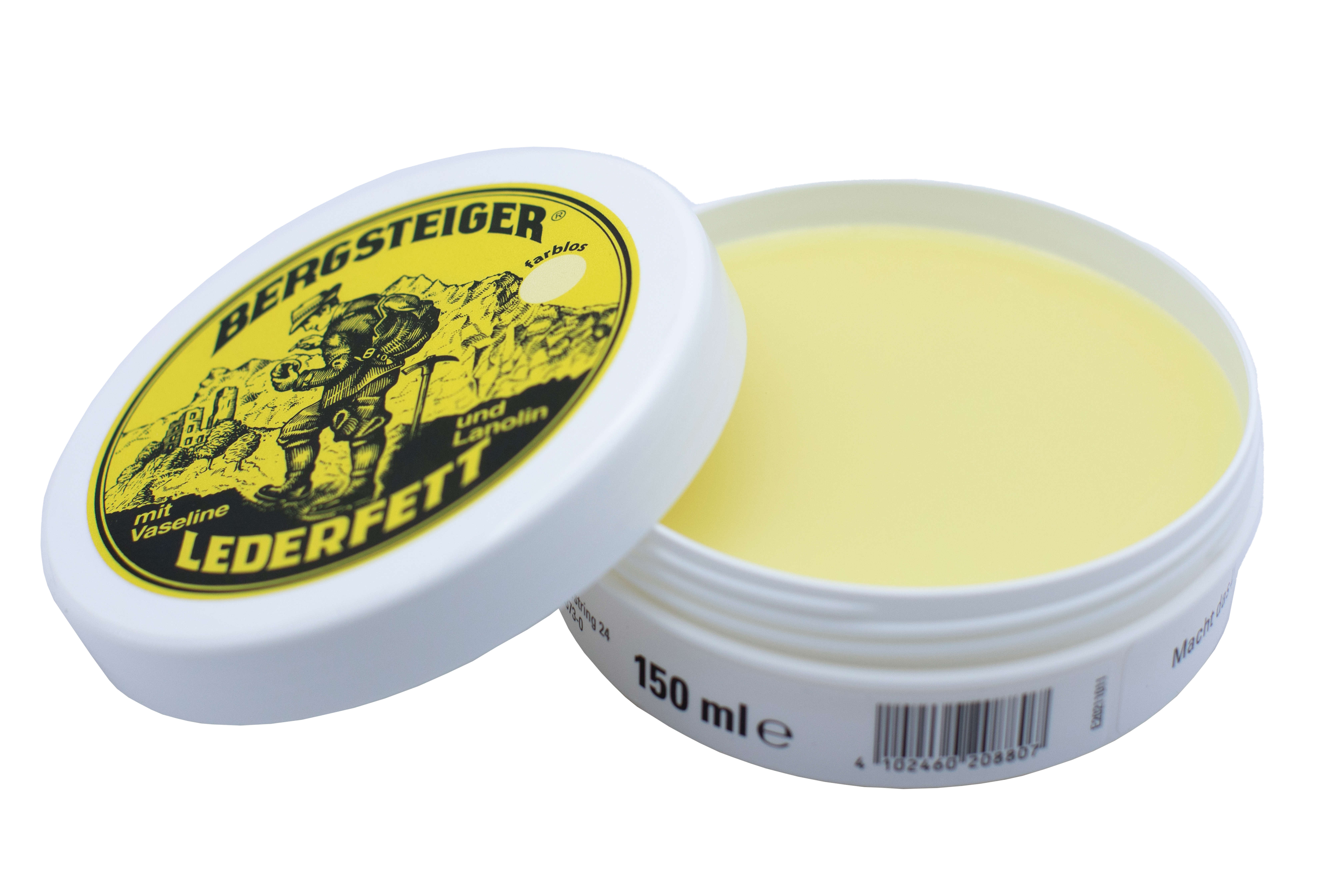 Водоотталкивающая пропитка для обуви HeySport Bergsteiger-Leather-Grease colourless 150 ml - 2 - Robinzon.ua