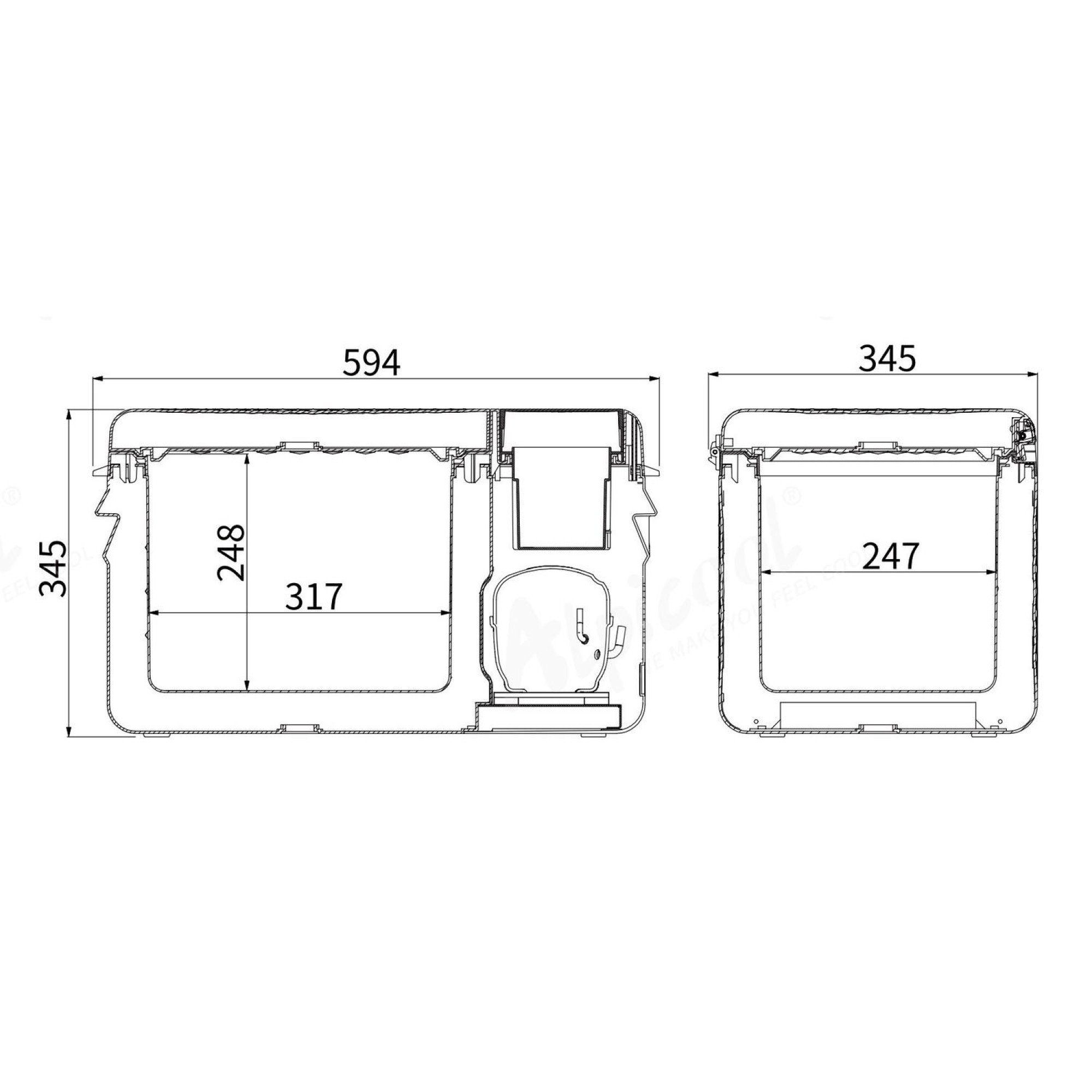 Компресорний автохолодильник Alpicool RT20 (19 літрів). До -20℃. Живлення 12, 24, 220 Вольт - 4 - Robinzon.ua