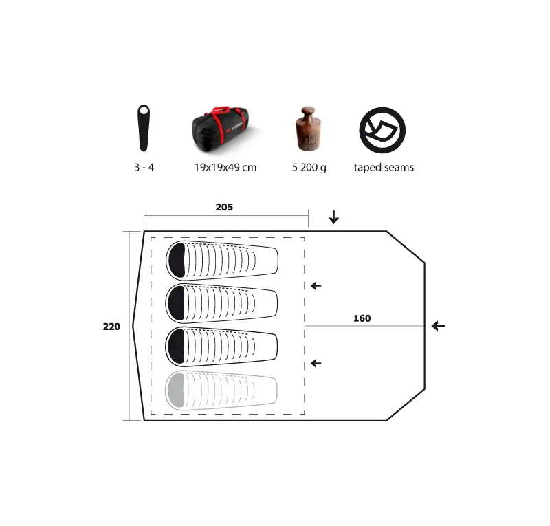 Палатка Trimm EAGLE 3+ dark olive - 1 - Robinzon.ua