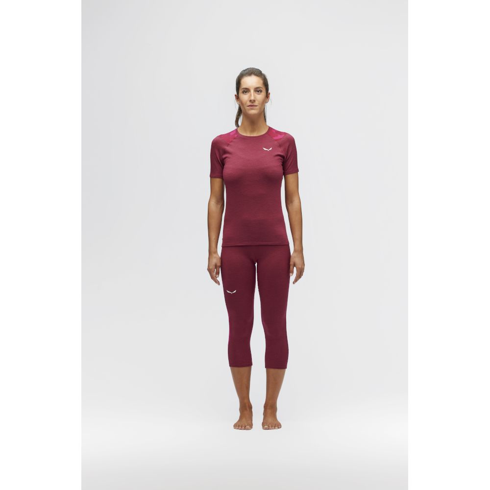 Термоштани жіночі Salewa Cristallo Warm AMR W 3/4 TIGHT, Red Syrah, 40/34 (28210/1570 40/34) - 6 - Robinzon.ua