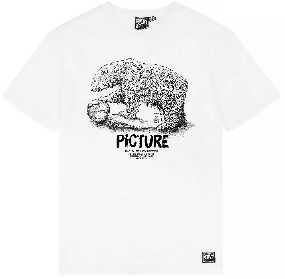 Picture Organic футболка Bear D-S white L - Robinzon.ua