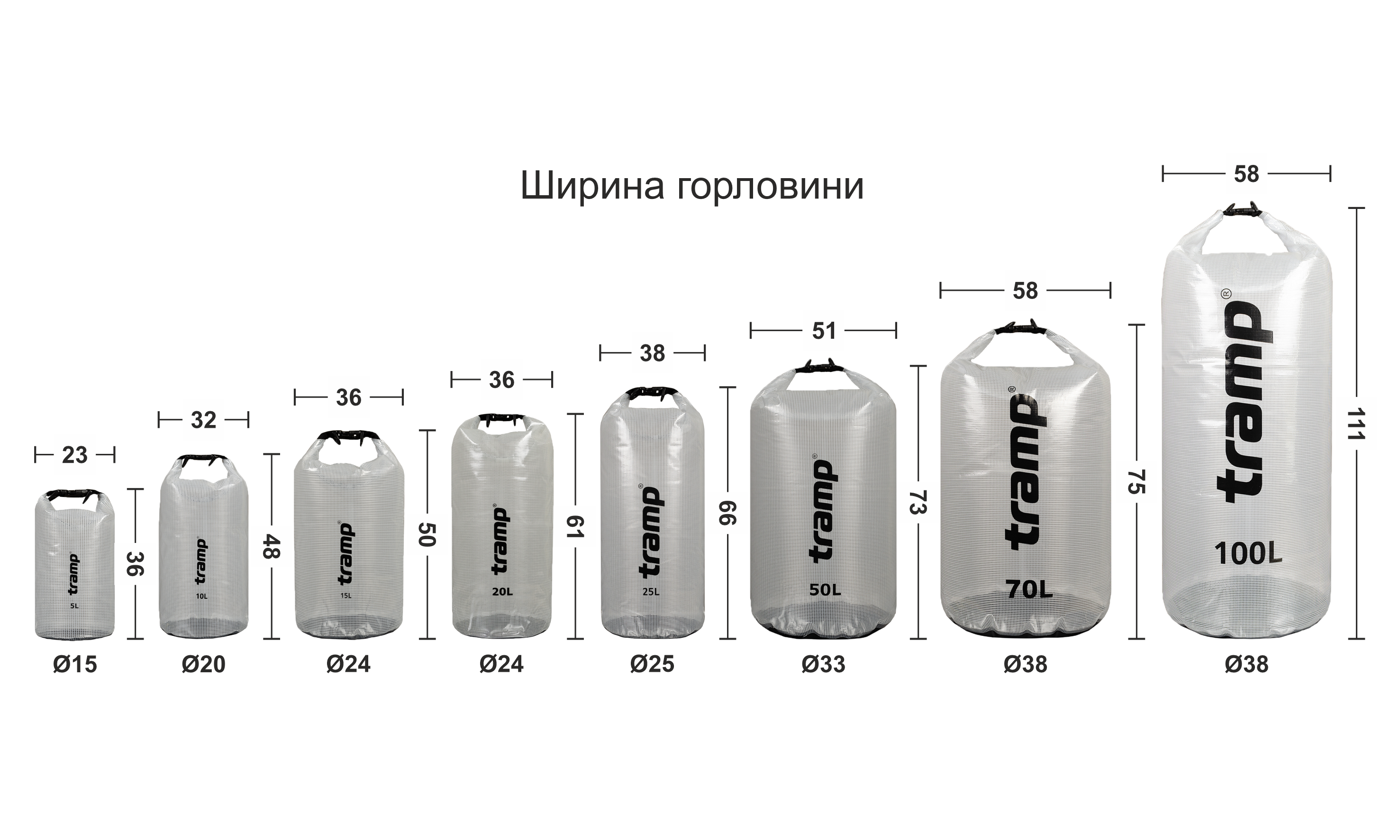 Гермомешок TRAMP PVC transparent 70л UTRA-108 - 1 - Robinzon.ua