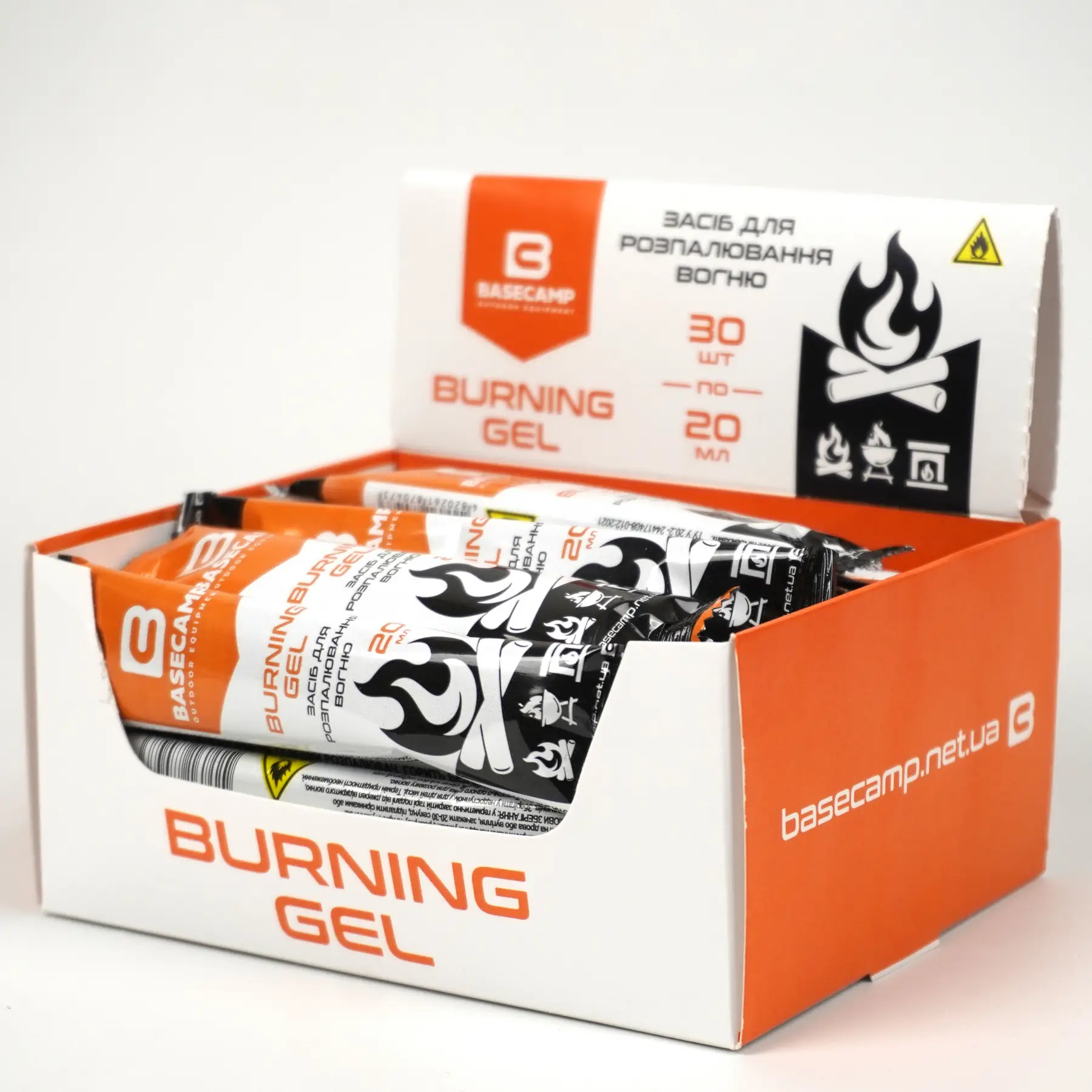 Гель для розпалювання BaseCamp Burning Gel, 30 стіків по 20 мл (BCP 50600) - 2 - Robinzon.ua