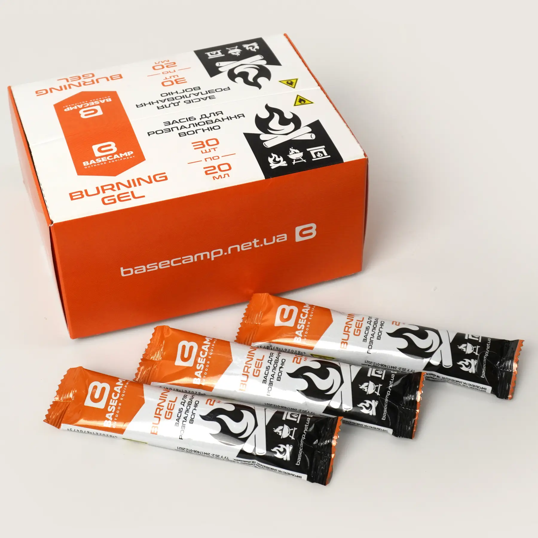Гель для розпалювання BaseCamp Burning Gel, 30 стіків по 20 мл (BCP 50600) - Robinzon.ua