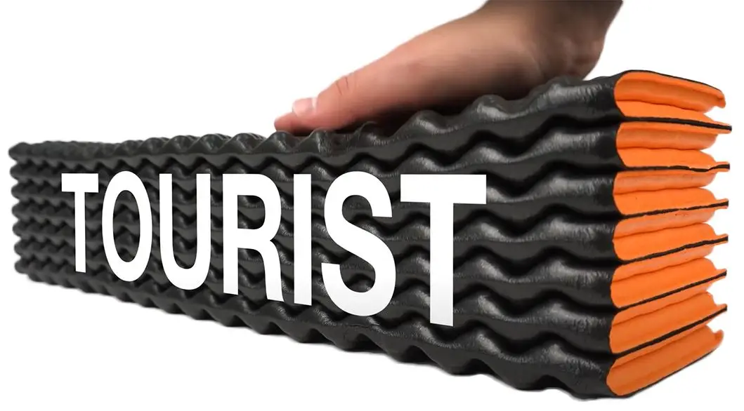 Килимок кемпінговий, карімат BaseCamp Tourist, 185х55х1, 5 см, Black/Orange (BCP 20206) - 2 - Robinzon.ua