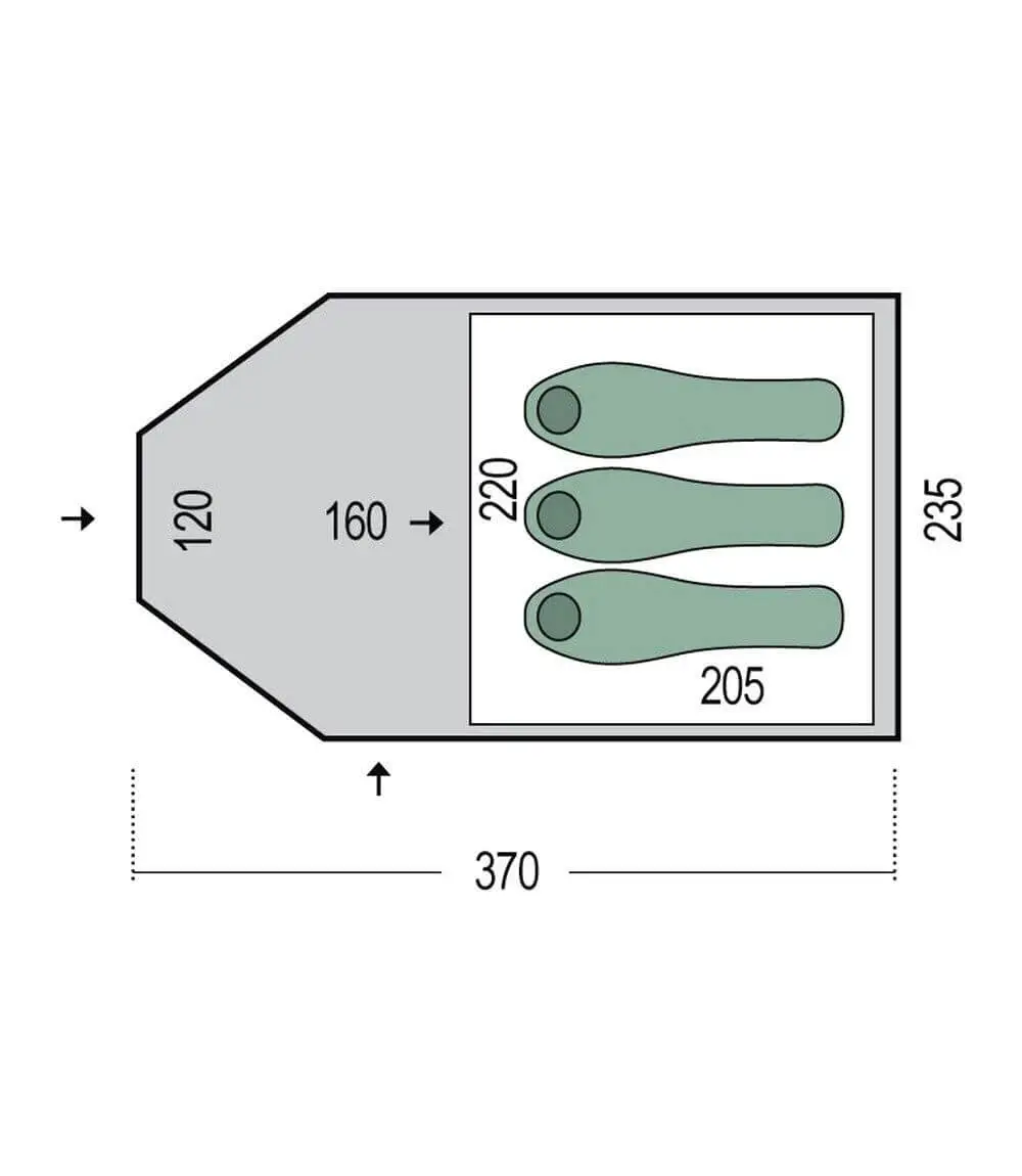 Намет тримісний Pinguin Campus 3, Green (PNG 125.3) - 1 - Robinzon.ua