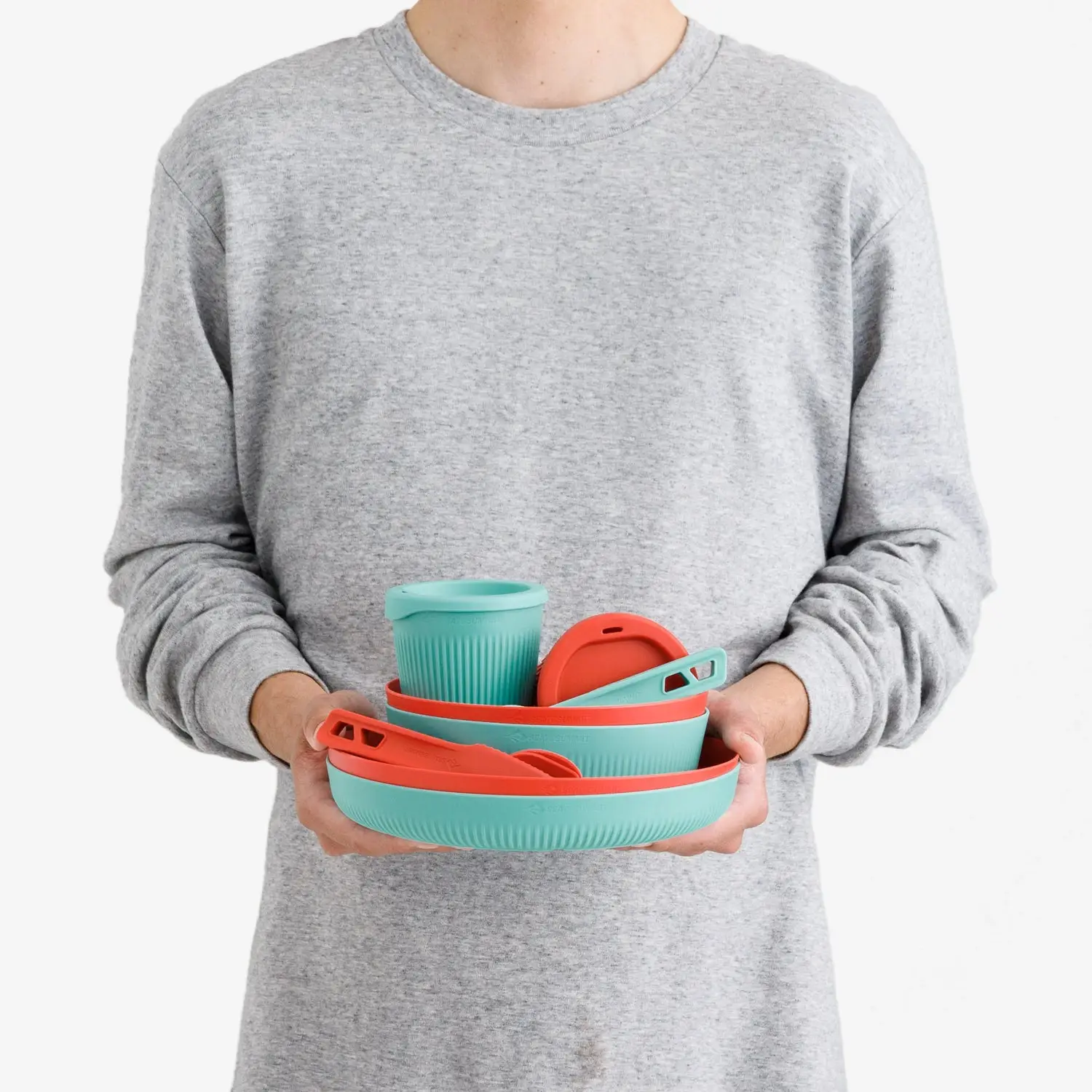 Набір посуду Sea to Summit Passage Dinnerware Set, 2P, 14 Piece, Spicy Orange/Aqua Sea Blue (STS ACK037051-122123) - 3 - Robinzon.ua