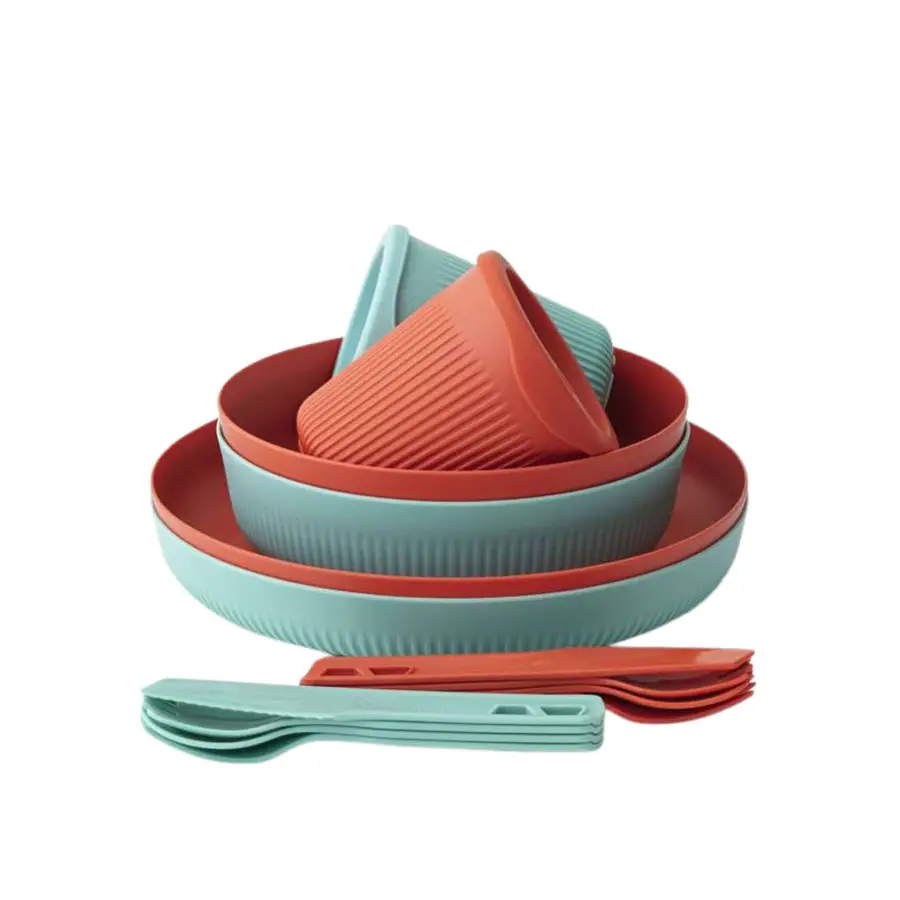 Набір посуду Sea to Summit Passage Dinnerware Set, 2P, 14 Piece, Spicy Orange/Aqua Sea Blue (STS ACK037051-122123) - 1 - Robinzon.ua