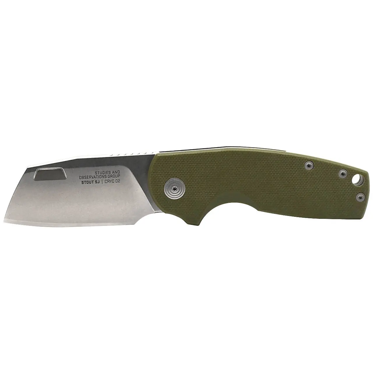Розкладний ніж SOG Stout SJ, OD Green, Cleaver, Stonewash (SOG 16-03-06-57) - Robinzon.ua
