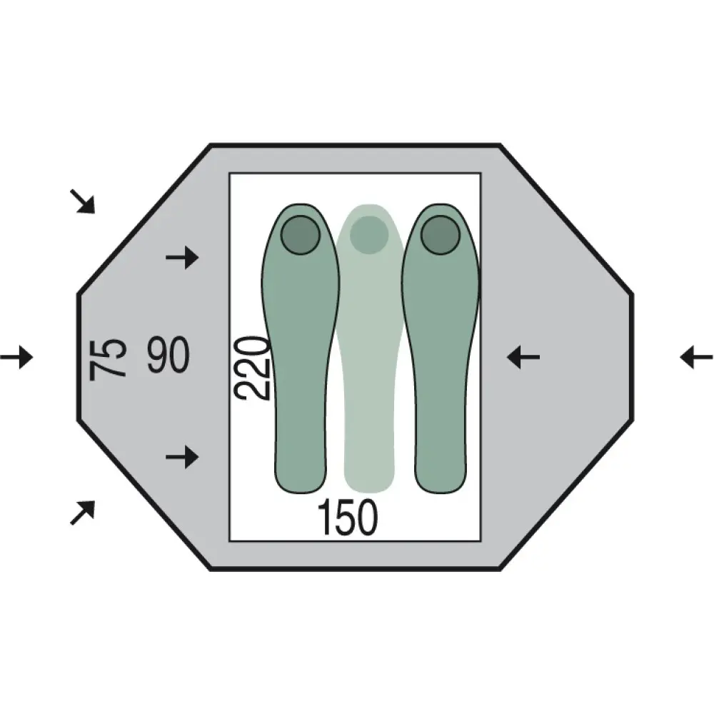 Палатка двухместная Pinguin Taifun 2, Green (PNG 134.2) - 3 - Robinzon.ua