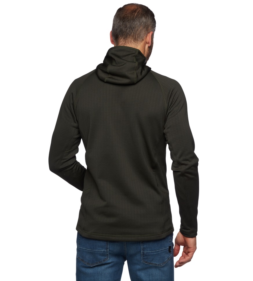 Чоловіча флісова кофта з рукавом реглан Black Diamond M Factor Hoody, Cypress, XL (BD 7440403021XLG1) - 2 - Robinzon.ua