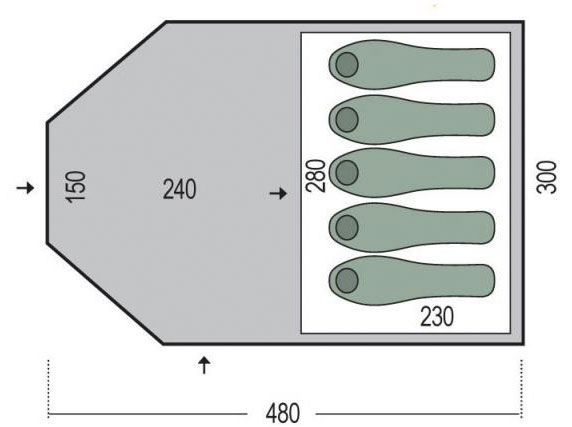 Намет п'ятимісний Pinguin Campus 5, Green (PNG 125.5) - 1 - Robinzon.ua